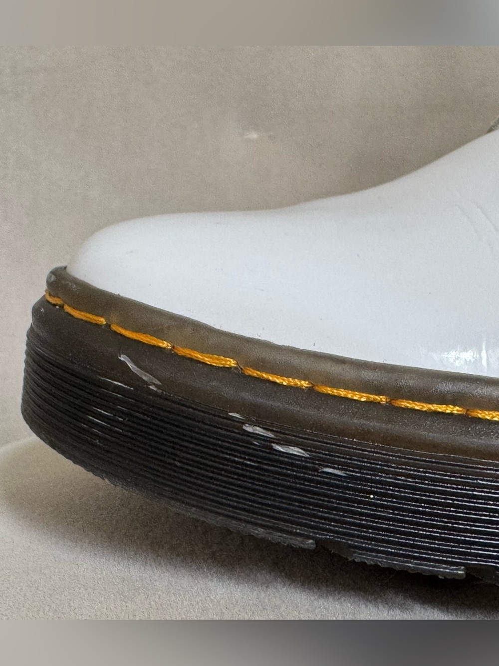 Dr. Martens Doc Martens Zavala | White Black Lace Up Combat Boots | Size W6 M5 - Picture 15 of 15
